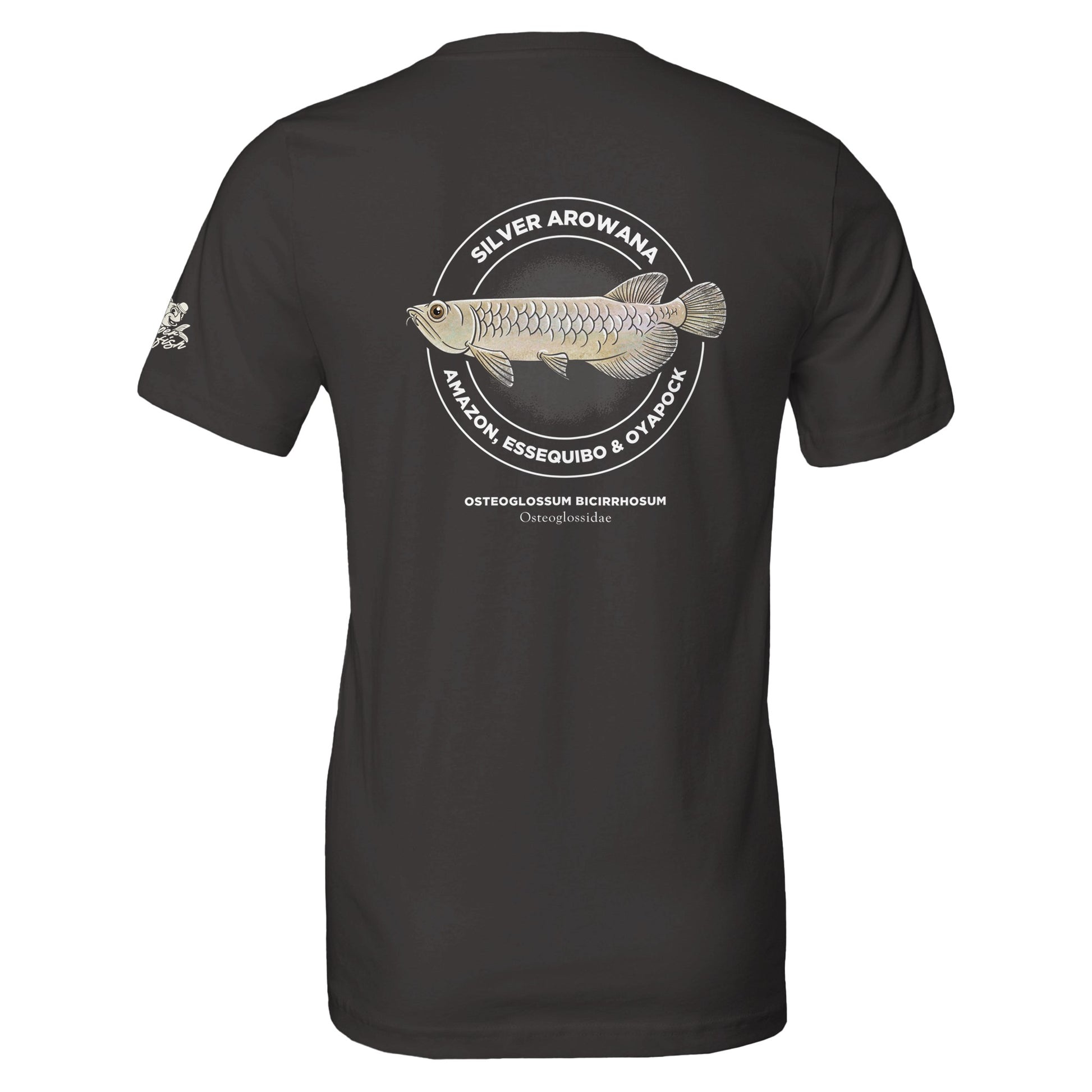 Silver arowana fish print t shirt